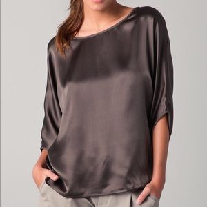 Vince 100% silk chocolate dolman top